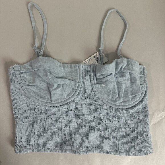 NWT Lot of‎ 2 Babydoll Top Crop Women M Cotton Blend Smocked Boho Peasant - Picture 5 of 11